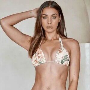 NWT Monday Swimwear Tulum Top in Peach Floral (S/M)